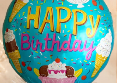 Balão azul Happy Birthday R$19,00