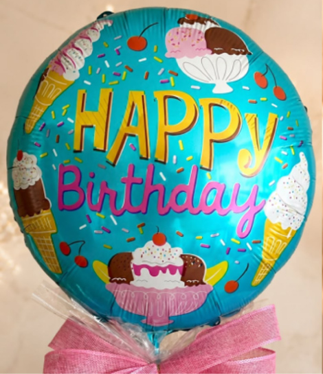 Balão azul Happy Birthday