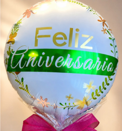 Balão floral Feliz Aniversário