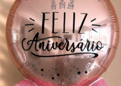 Balão rosa Feliz Aniversário R$19,00