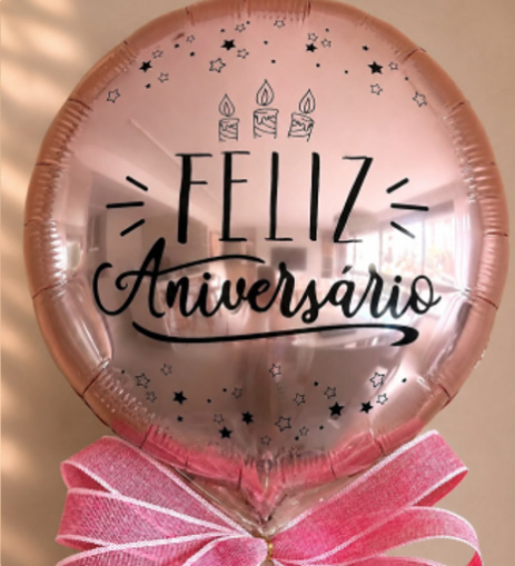 Balão rosa Feliz Aniversário