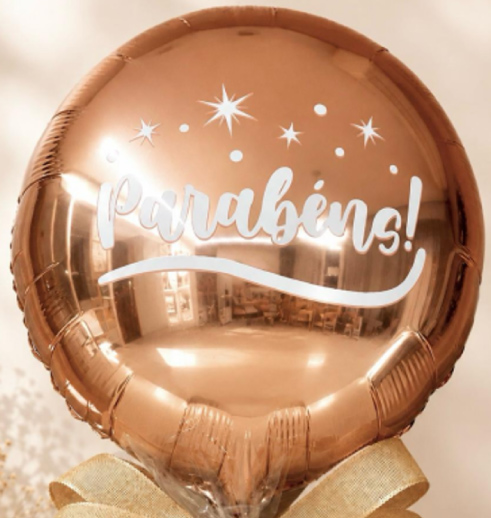 Balão rosé Parabéns